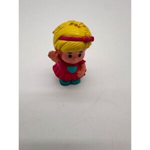 Fisher-Price Little People Mia Figure Pink Dress Heart Waving Toy Small